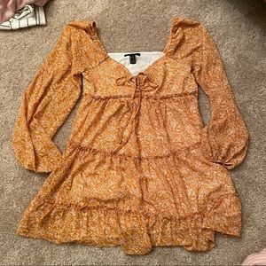 Forever21 Mustard Ditsy Dress size S